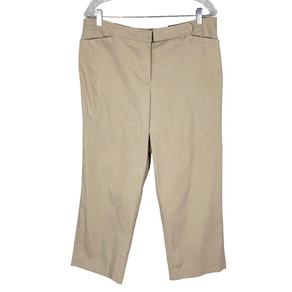 Lane Bryant Crop Pants 14 Tan Khaki Stretch New - Picture 1 of 10